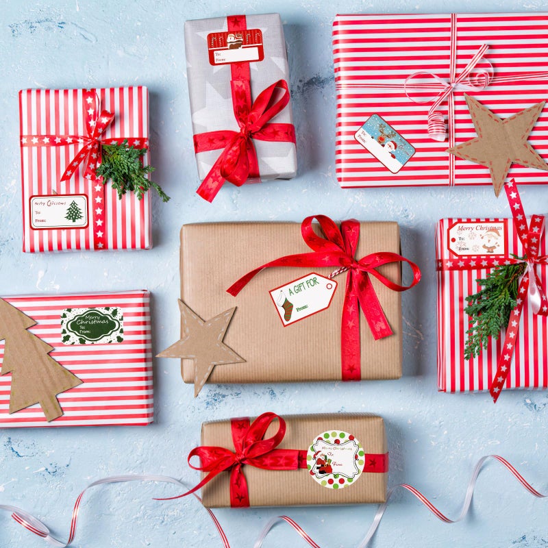 Tinksky 144pcs Christmas Self Adhesive Sticker Labels Santa Snowmen Xmas Tree Deer Festival Birthday Wedding Holiday Decorative Decorative Present Labels Self Adhesive Name Tags Stickers - Image 3